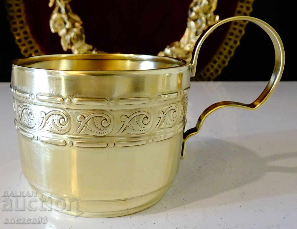 Delivery of Gilded brass glasses by Jürst & Co., Art Nouveau style Delivery of Gilded brass glasses by Jürst & Co., Art Nouveau style