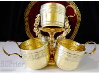 Gilded brass glasses by Jürst & Co., Art Nouveau style