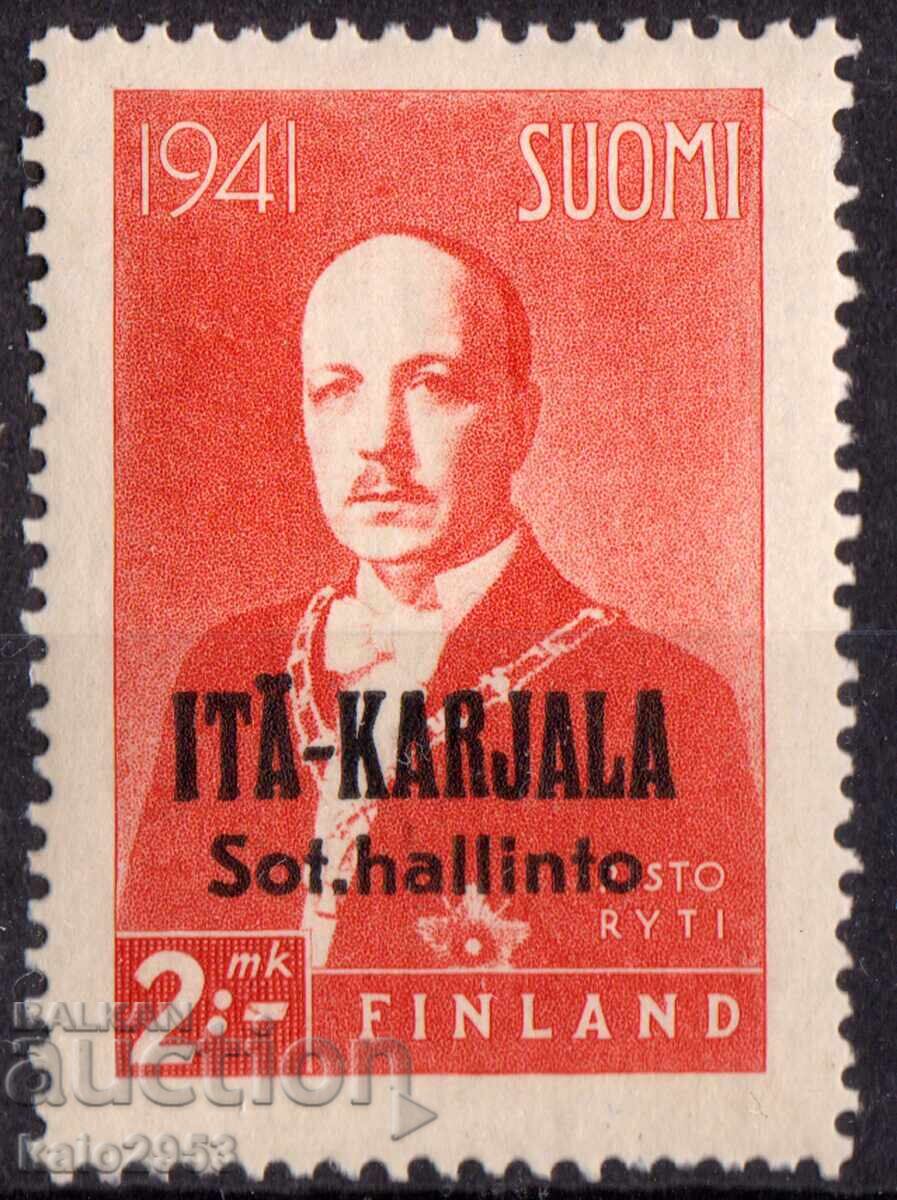 Finland 1942 Overprint for the Occupation of East Karelia - President Ryti, MLH Finland 1942 Overprint for the Occupation of East Karelia - President Ryti, MLH