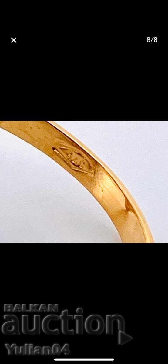 Античен арт деко пръстен 9К злато с аквамарин ~15 ct и изумр - 5 Античен арт деко пръстен 9К злато с аквамарин ~15 ct и изумр - 5