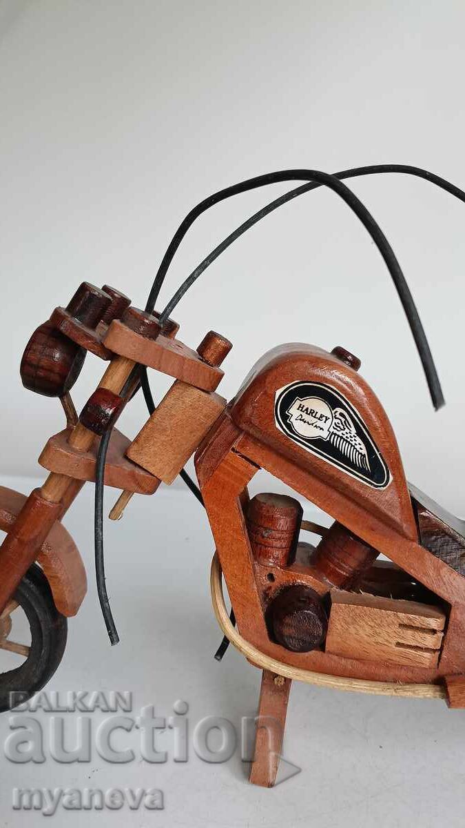 Auction Harley-Davidson, wooden model of a retro motorcycle Auction Harley-Davidson, wooden model of a retro motorcycle
