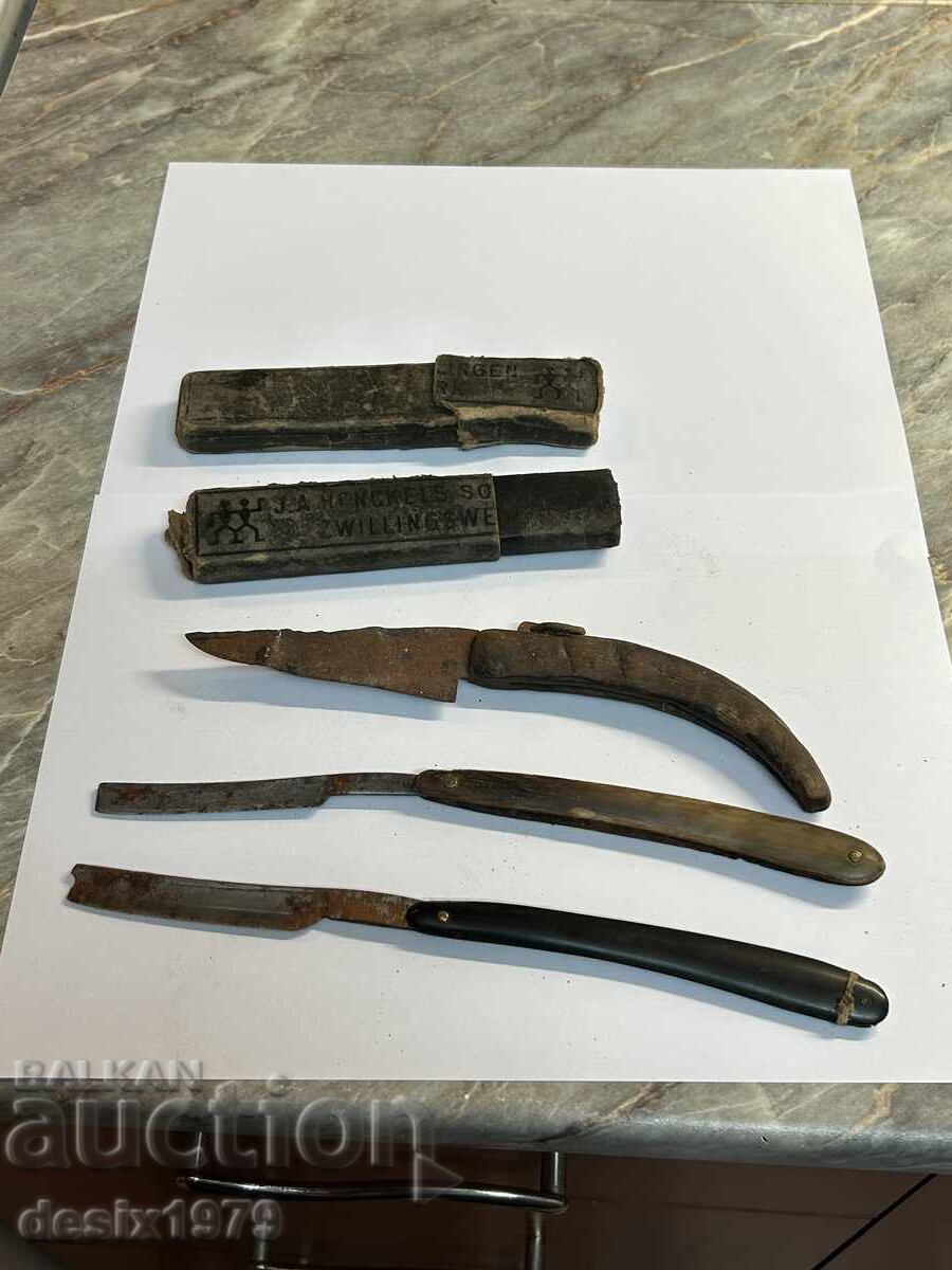 Lot de aparate de ras și un cuțit vechi - 5