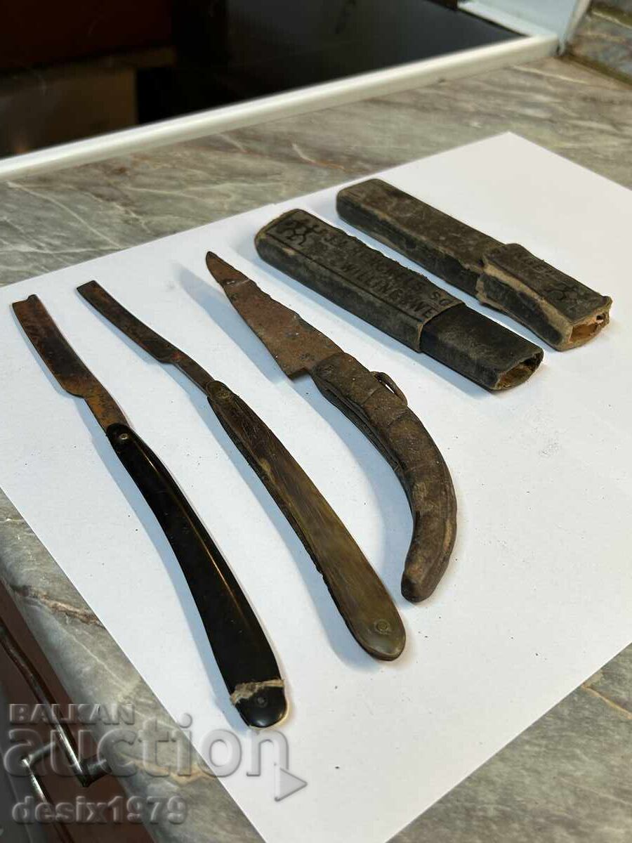 Lot de aparate de ras și un cuțit vechi - 7