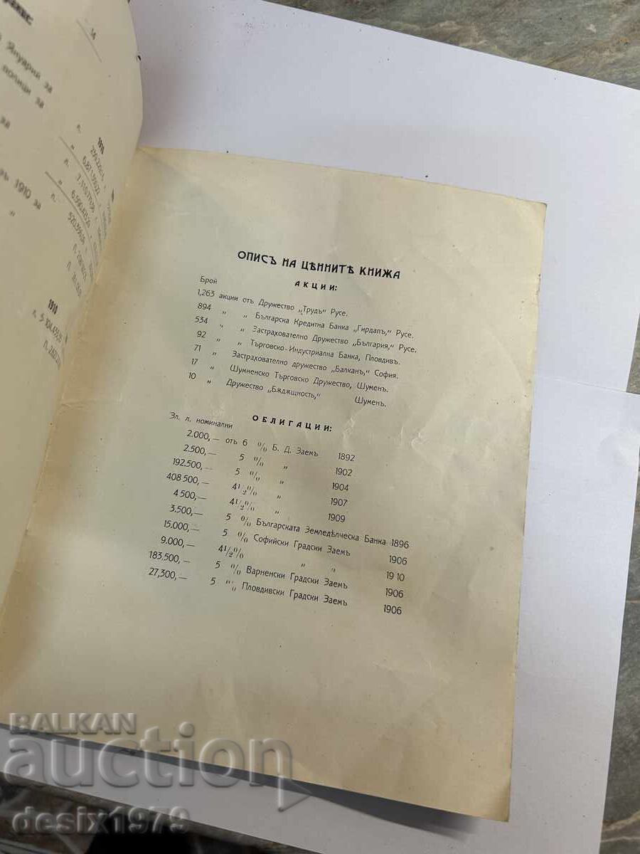 Raport Regal al Băncii Comerciale Bulgare 1910 - 5