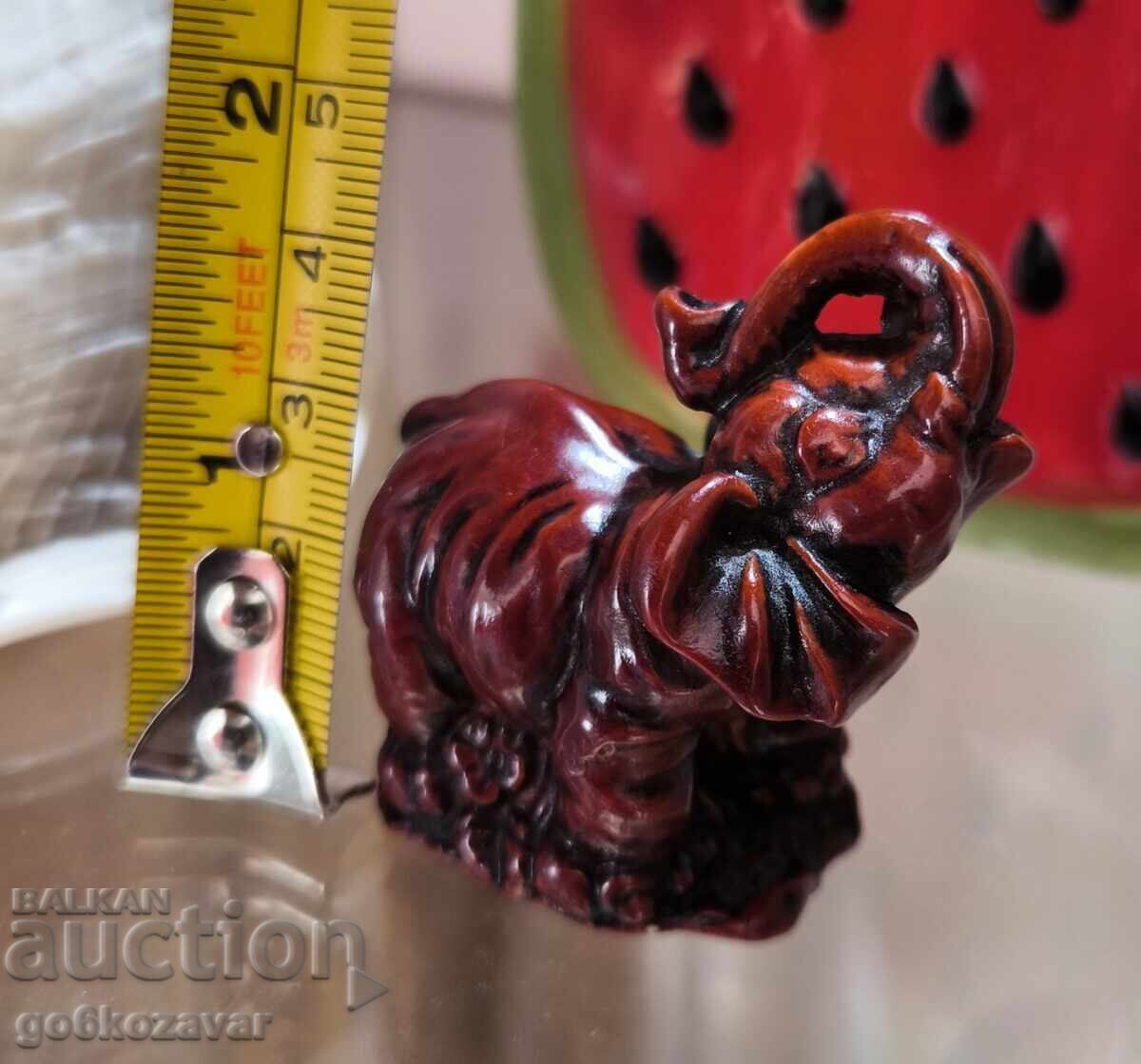 Figurină decorativă Elefănțel Rășină Roșie - 5