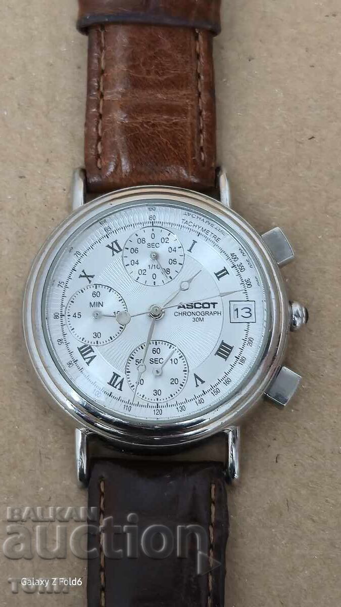 ASCOT CHRONOGRAPH QUARTZ RARE WORKS WITHOUT WARRANTY BZC