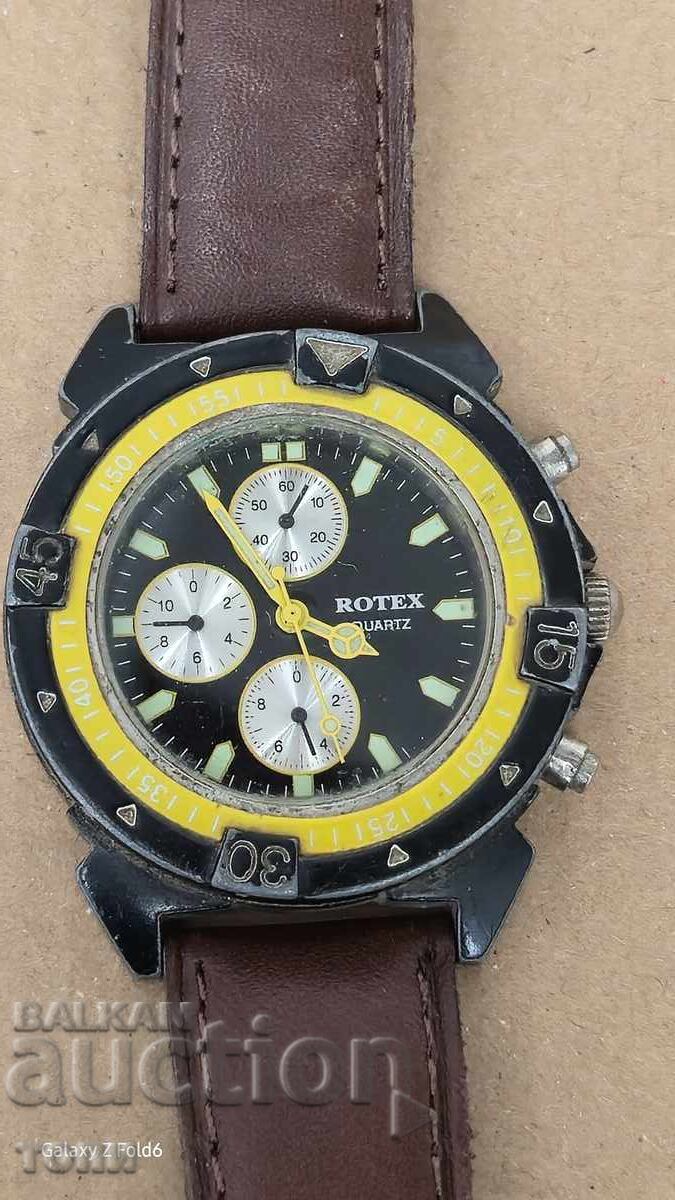 ROTEX CRONOGRAF CUARȚ RAR FUNCȚIONEAZĂ FĂRĂ GARANȚIE BZC !!!!