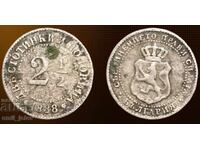 2 1/2 stotinki 1888 god.-Πριγκιπάτο της Βουλγαρίας