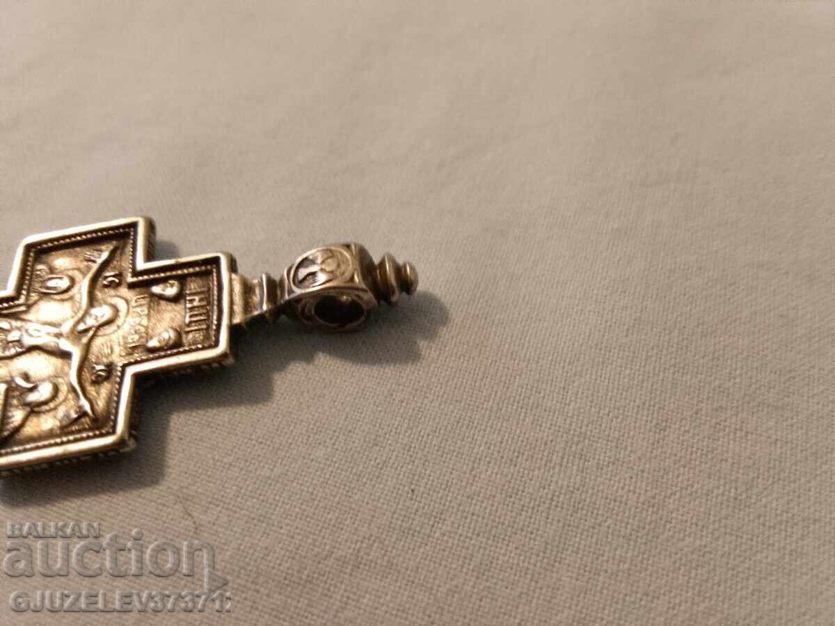 Silver cross with oxidation - light and protection - 6