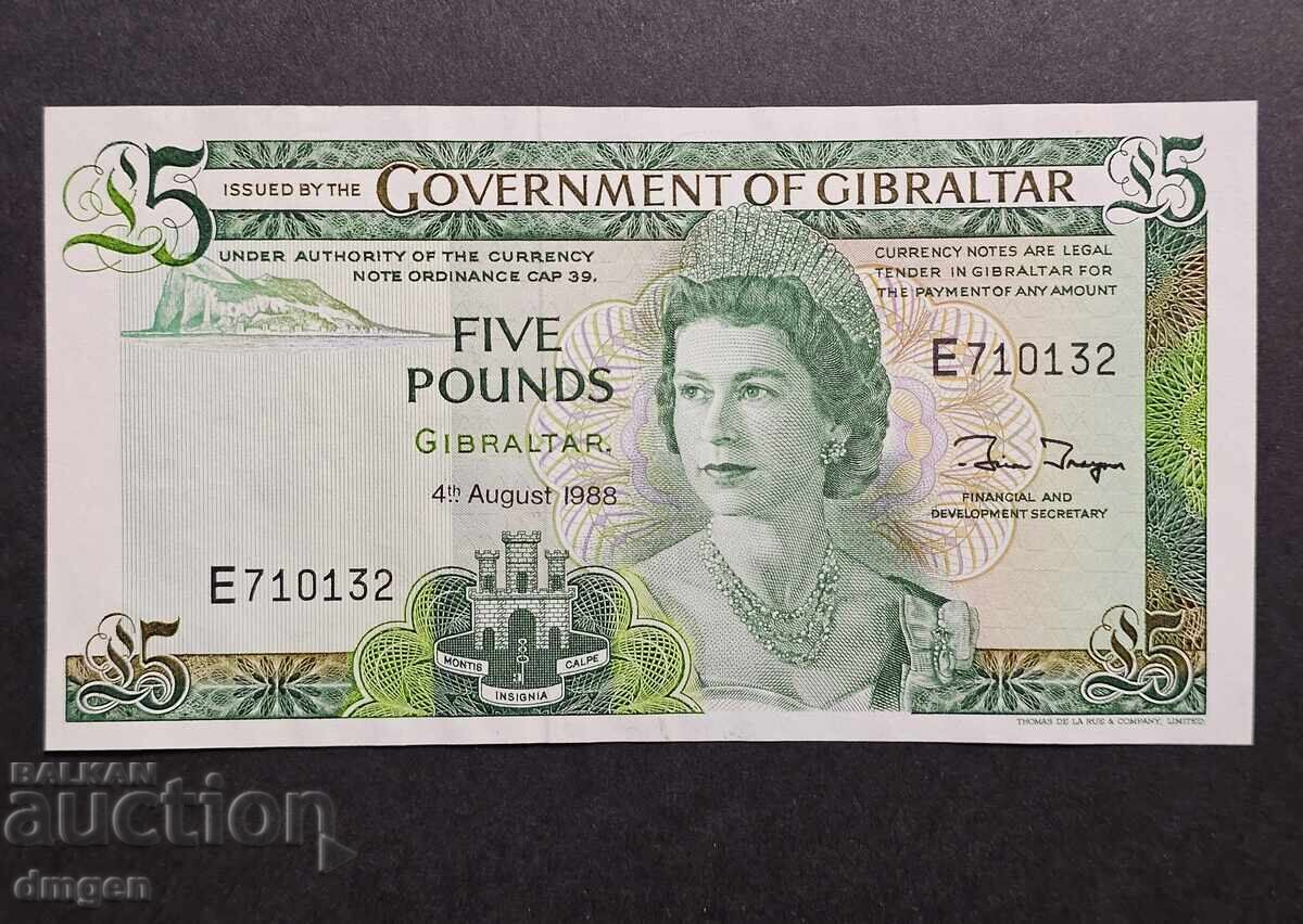 5 lire sterline Gibraltar 1988 UNC 5 lire sterline Gibraltar 1988 UNC