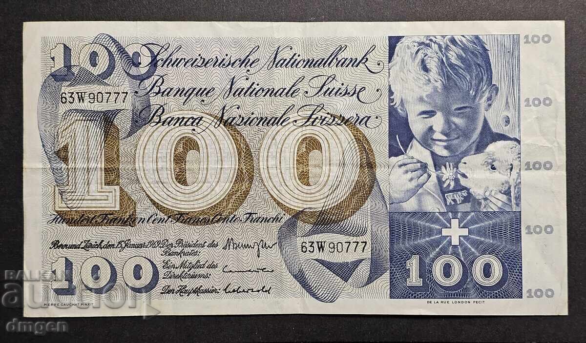 100 franci Elveția 1969 100 franci Elveția 1969