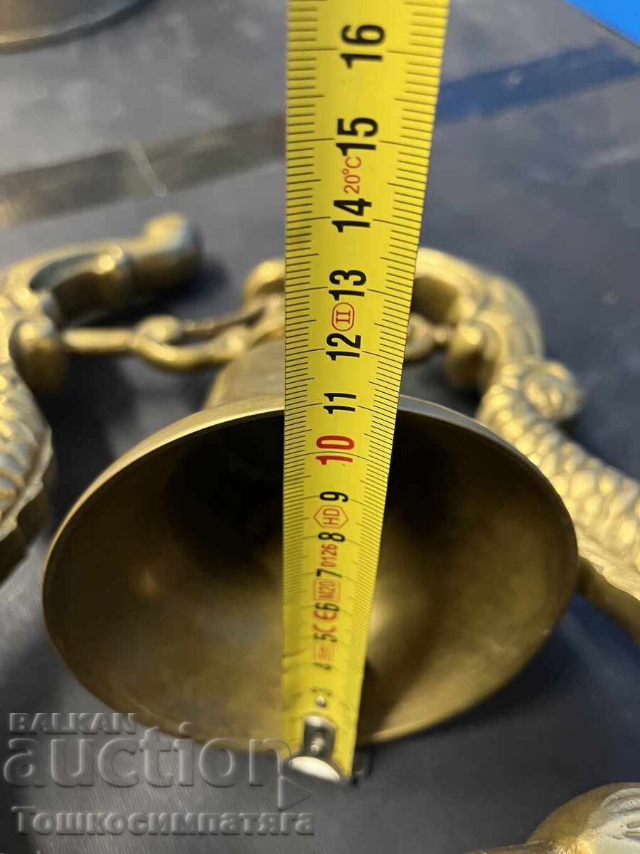 Аукцион Стара,бронзова,морска камбана с два делфина