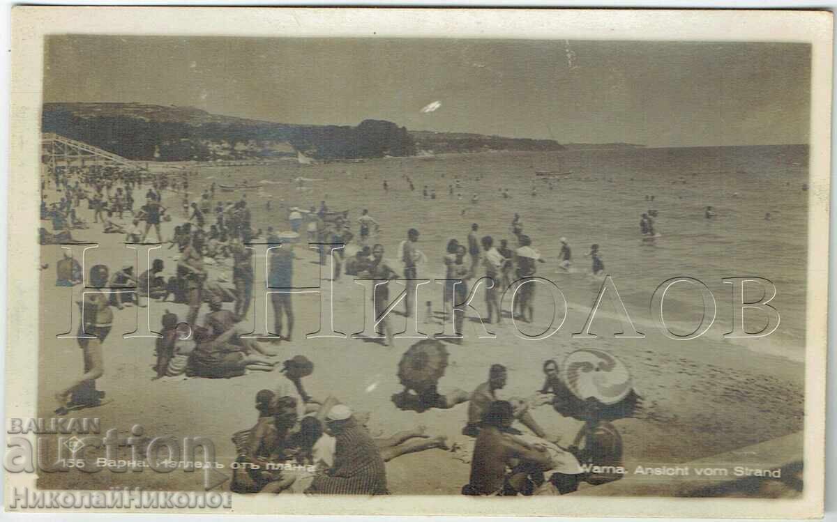 1947 Old Postcard Varna View from the Beach Late Paskov E741