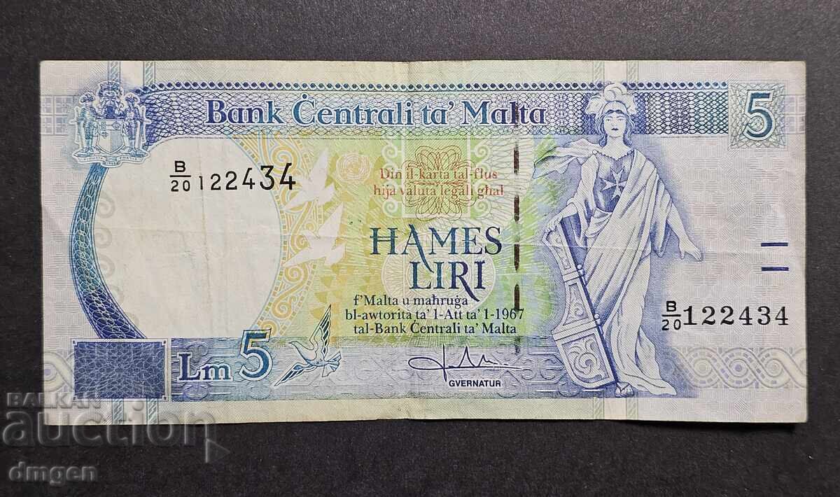 5 lire Malta 1994-1997