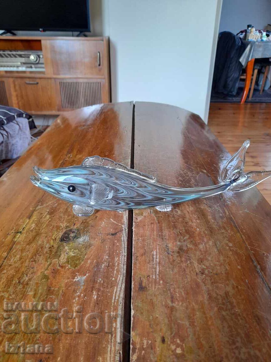 Glass figure, figurine, fish