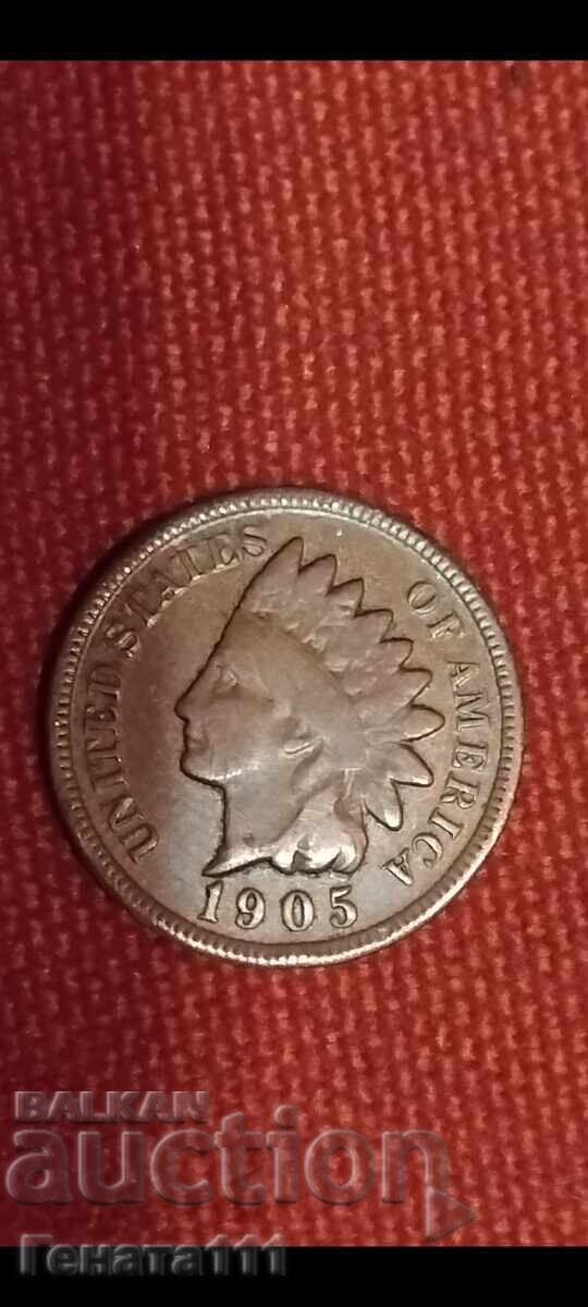 Monedă veche SUA 1905 - 6