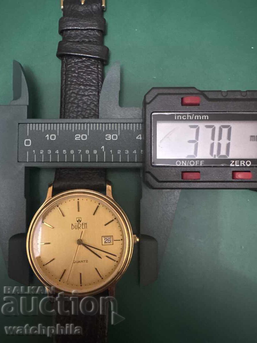 Delivery of Buren Quartz Swiss Gold-Plated Men's Watch. Excellent Condition Delivery of Buren Quartz Swiss Gold-Plated Men's Watch. Excellent Condition