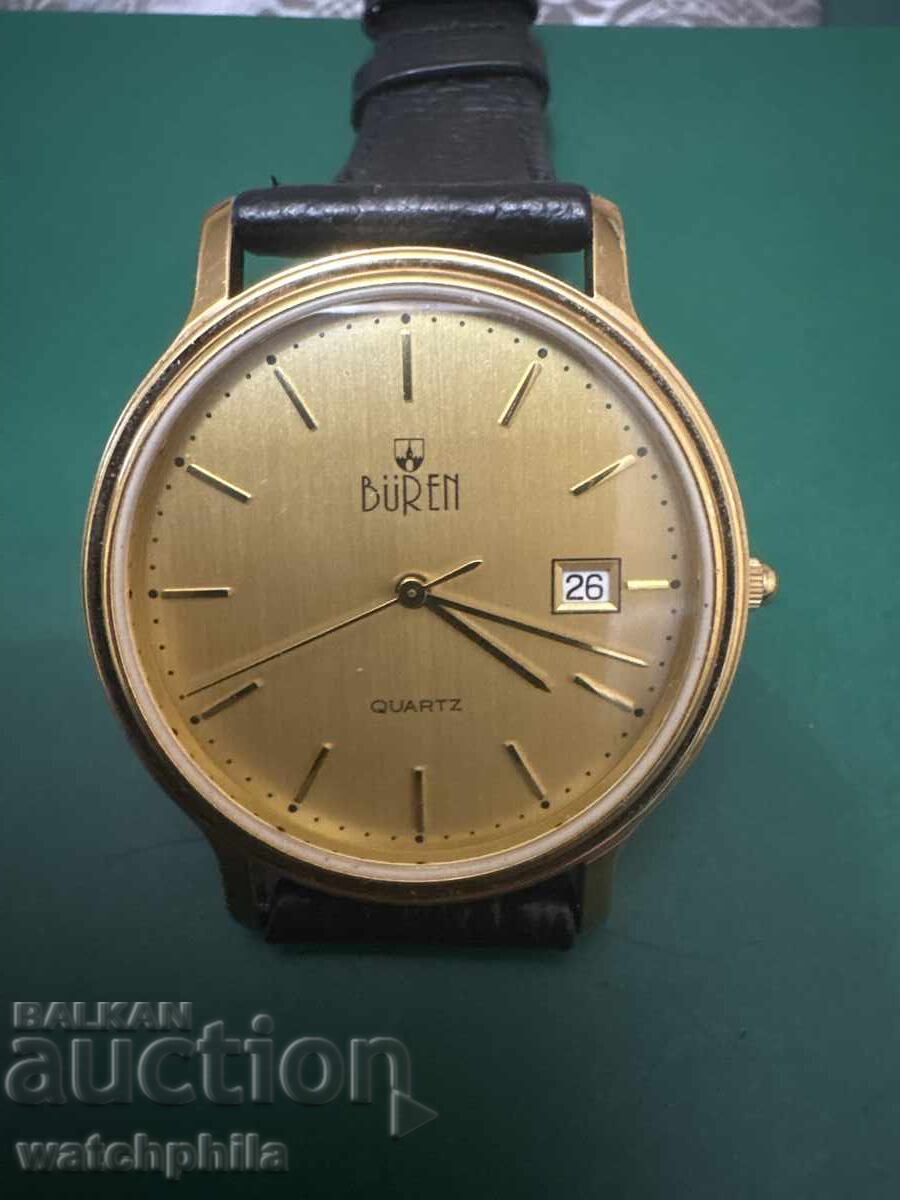 Buren Quartz Swiss Gold-Plated Men's Watch. Excellent Condition Buren Quartz Swiss Gold-Plated Men's Watch. Excellent Condition