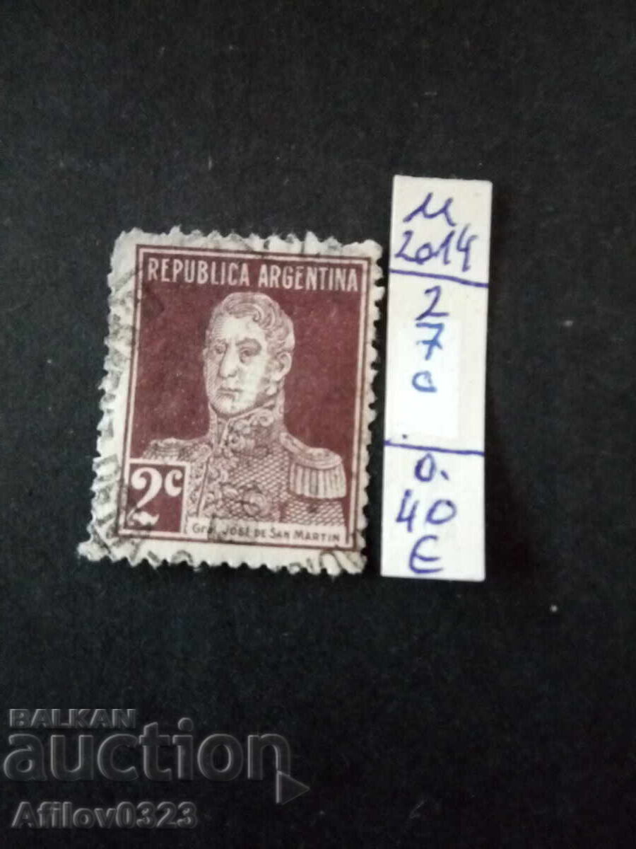 Марка употребена - Аржентина.