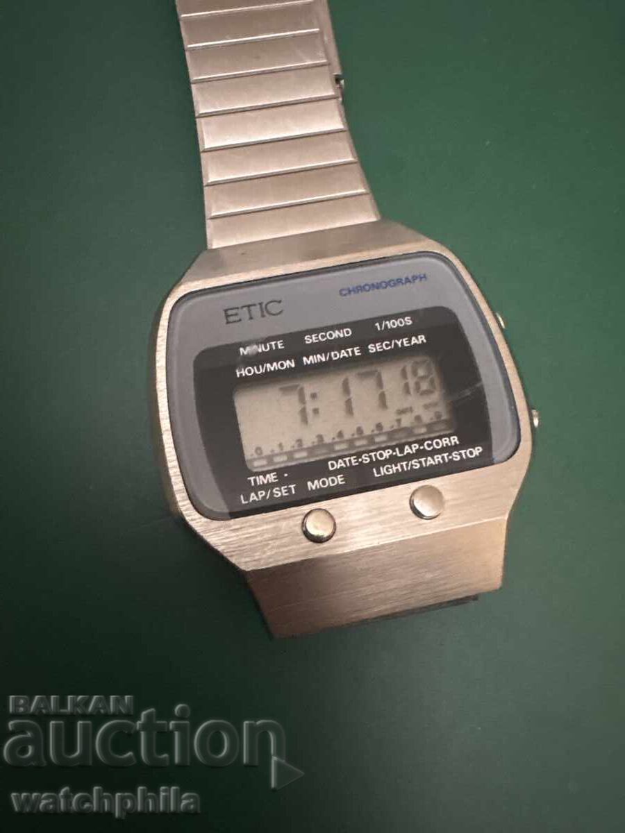 Etic LCD рядък мъжки часовник. Отлично състояние. Etic LCD рядък мъжки часовник. Отлично състояние.