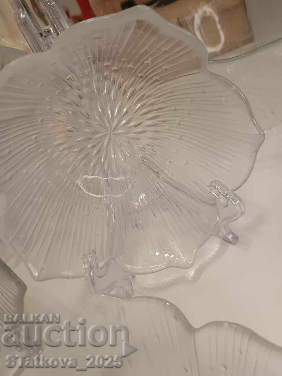 Set of glass bowls - French glass 1+4 - 7 Set of glass bowls - French glass 1+4 - 7