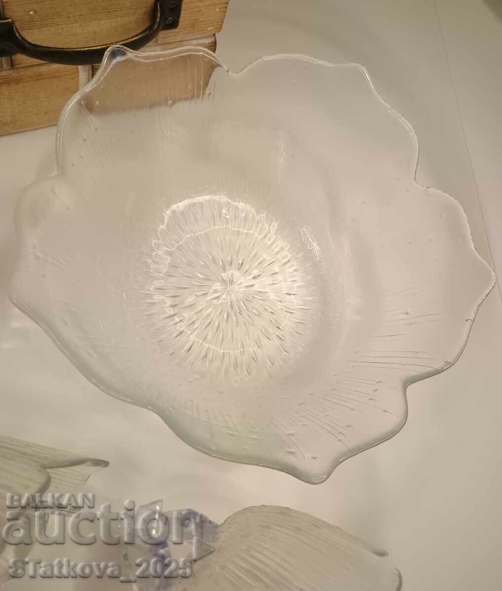 Set of glass bowls - French glass 1+4 Set of glass bowls - French glass 1+4