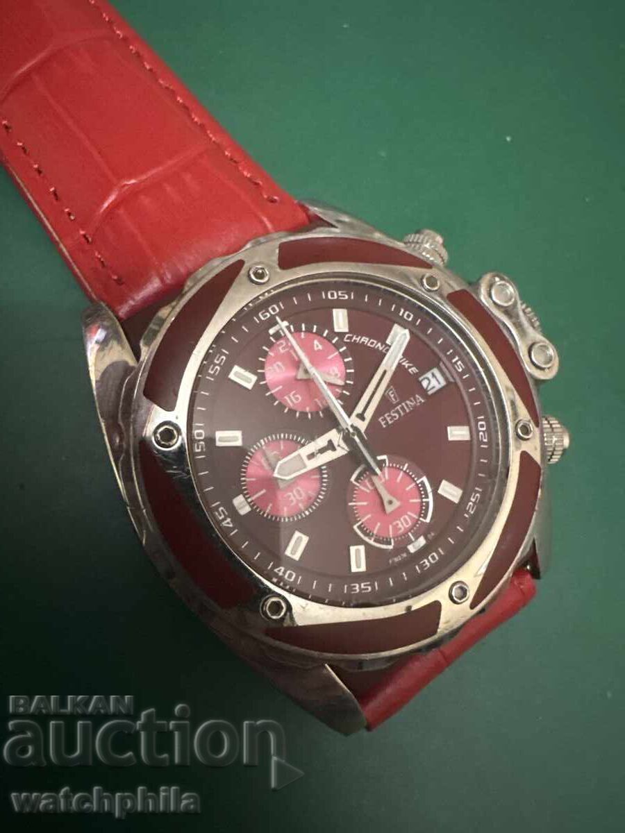 Festina chronograph мъжки часовник. Рядък. Работи с цена € 0.01 | 0.02 лв.