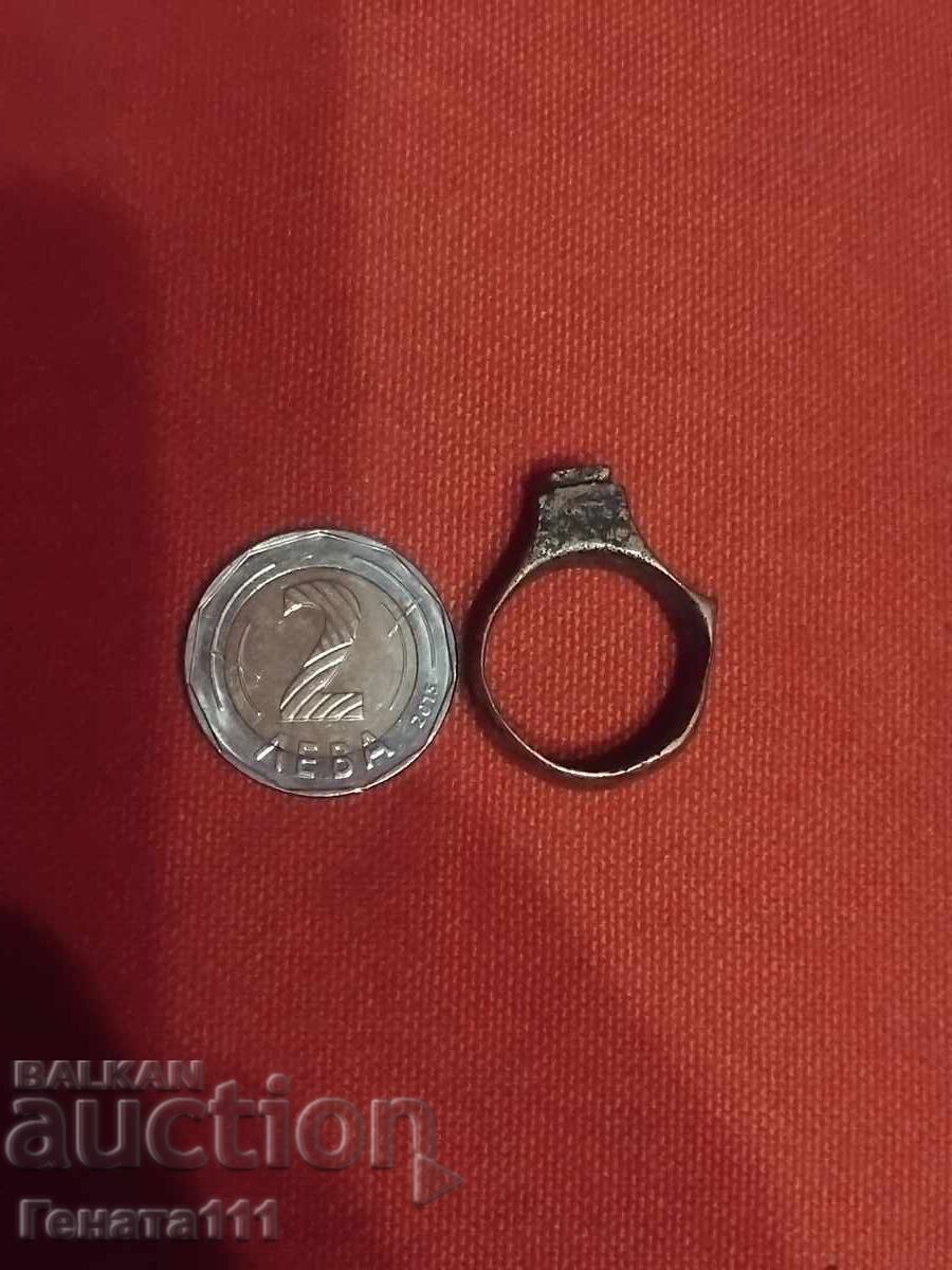 Inel vechi bronz alamă - 5