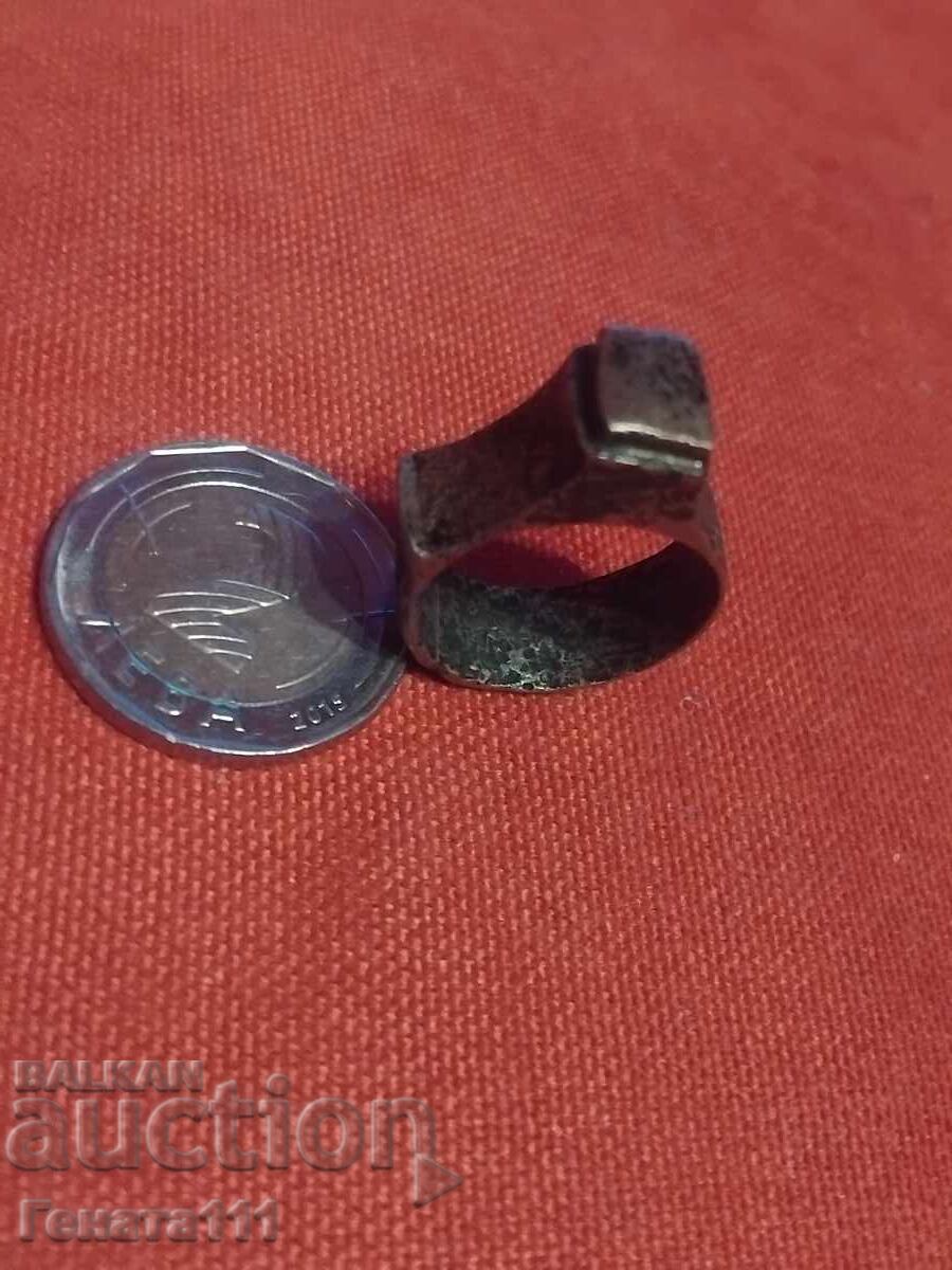 Inel vechi bronz alamă - 6