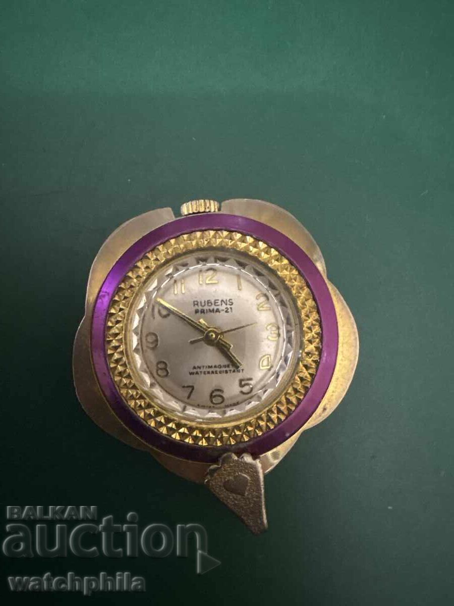 Rubens Prima 21 ceas medalion. Rar. Funcționează