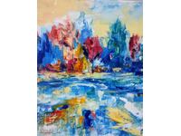 Φωτογραφία του συγγραφέα. Ελαιοχρωματισμοί σε καμβά.