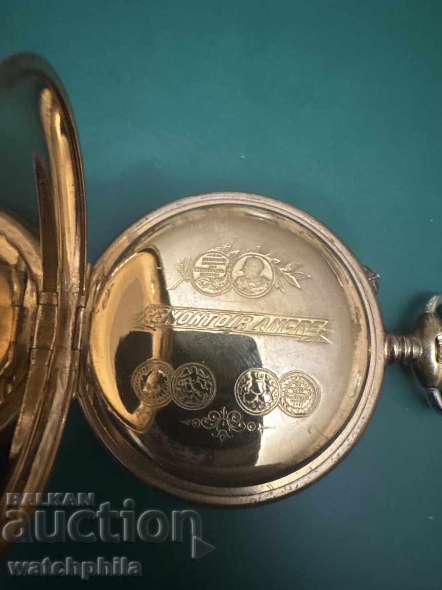 Позлатен рядък джобен часовник. Отлично състояние - 5