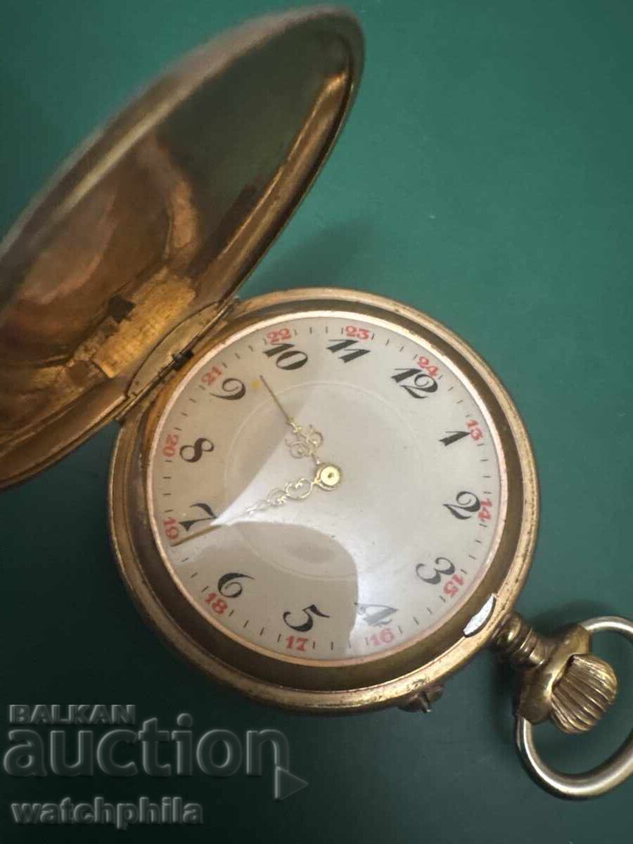 Позлатен рядък джобен часовник. Отлично състояние
