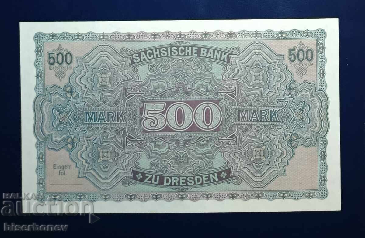 Germany, Германия, Дрезден, 500 марки 1922 г, UNC с цена € 68.00 | 133.00 лв.