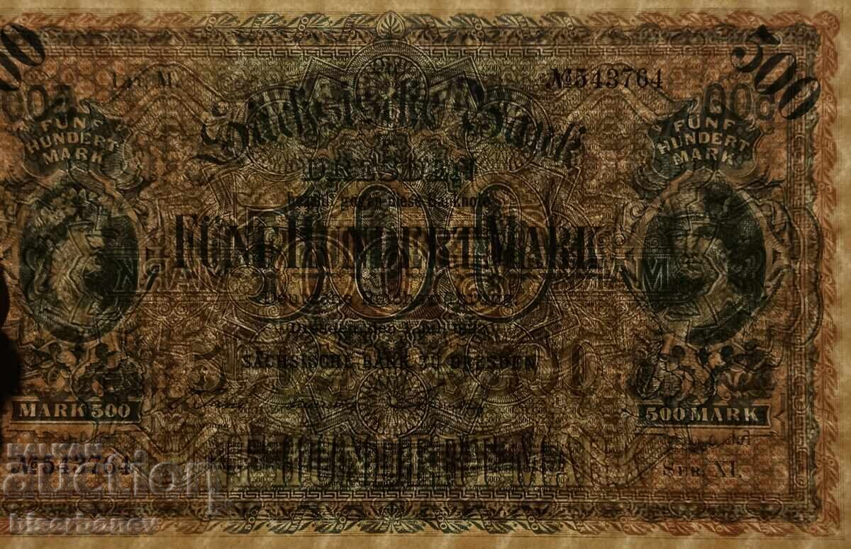 Аукцион Germany, Германия, Дрезден, 500 марки 1922 г, UNC