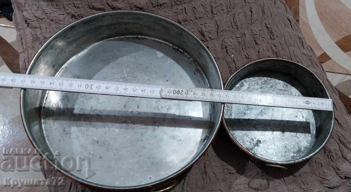 Комплект медни тави калаисани Комплект медни тави калаисани