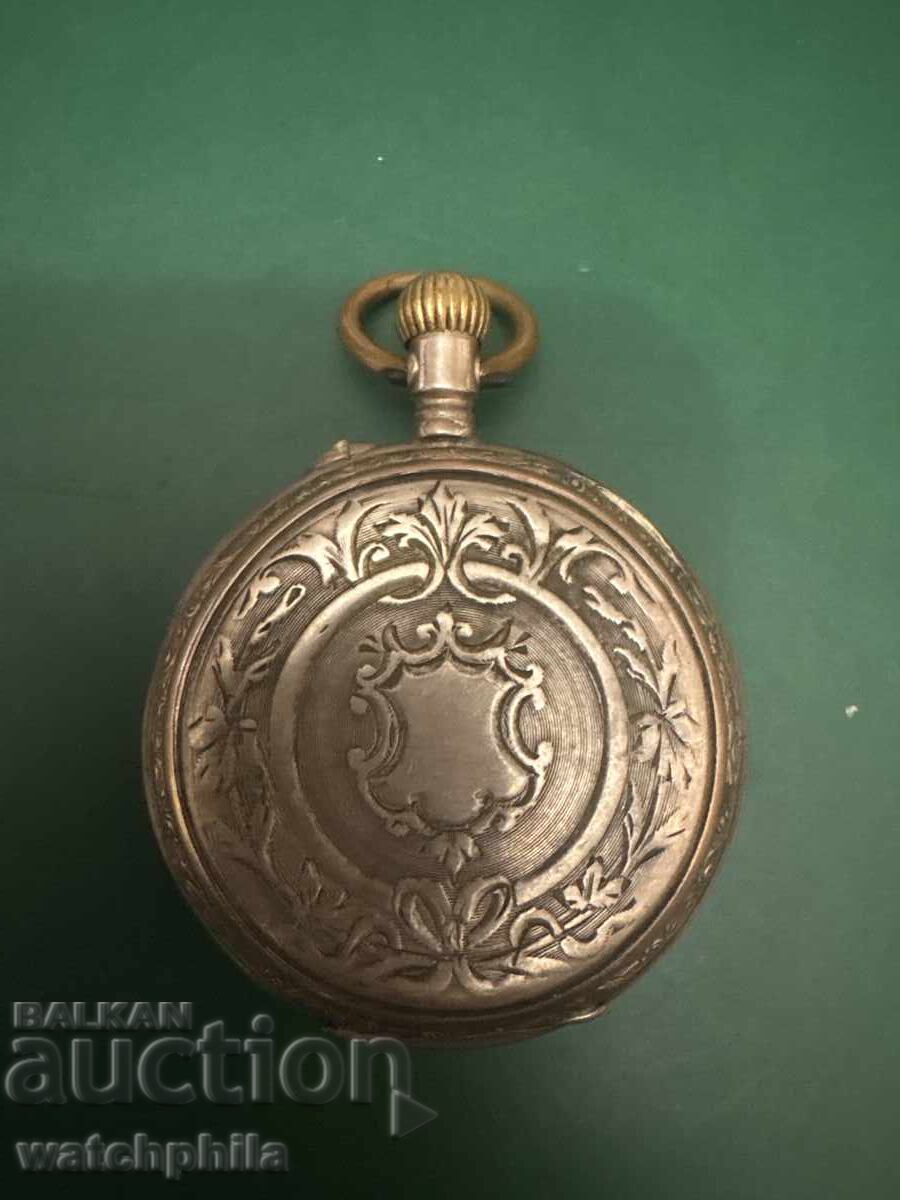 Аукцион Уникален сребърен джобен часовник.Отлично състояние