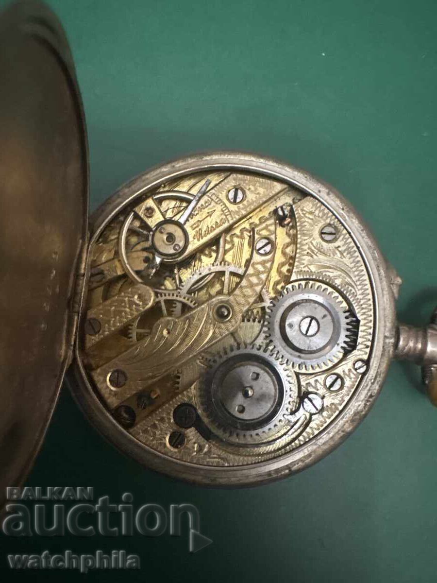 Уникален сребърен джобен часовник.Отлично състояние - 5