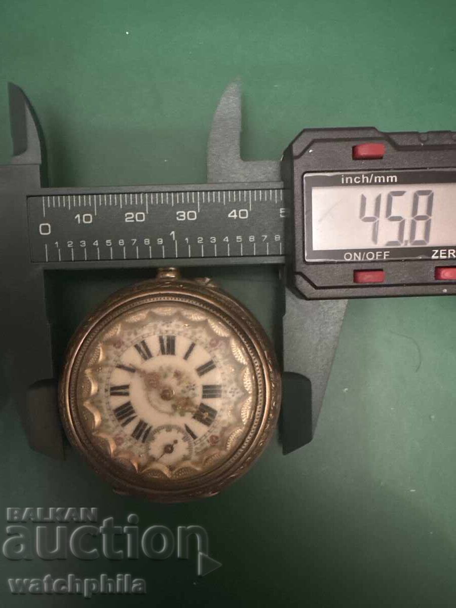 Уникален сребърен джобен часовник.Отлично състояние - 6