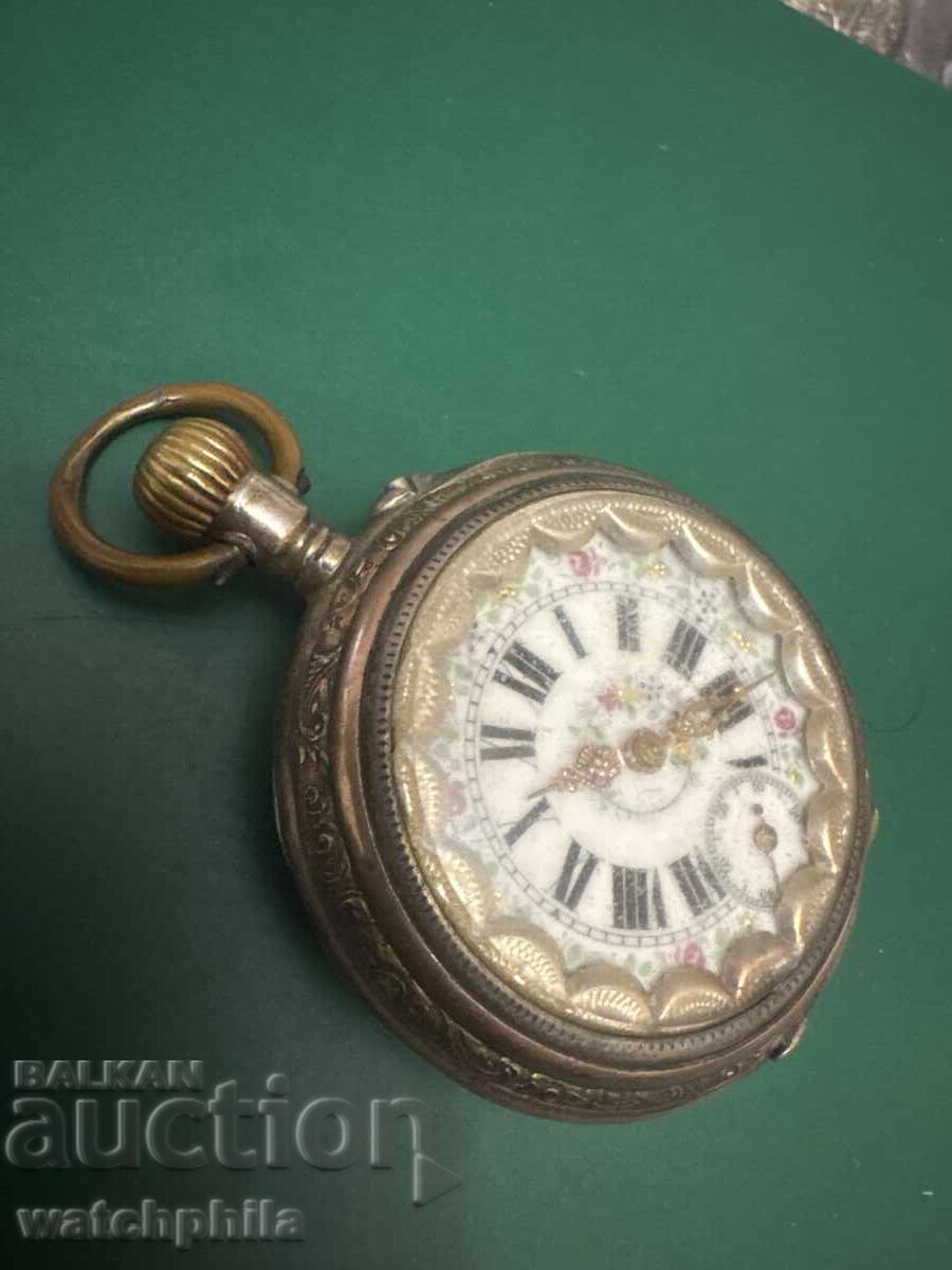 Уникален сребърен джобен часовник.Отлично състояние - 7