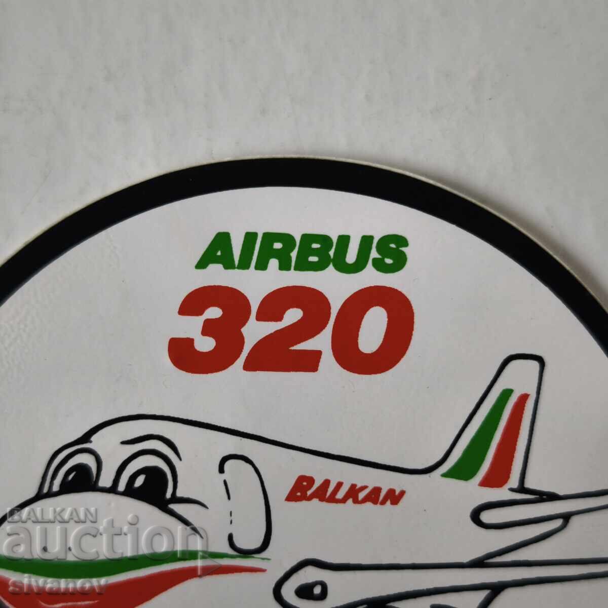 Auction  BGA Sticker Balkan AIRBUS 320 Balkan Bulgarian Airlines #6236