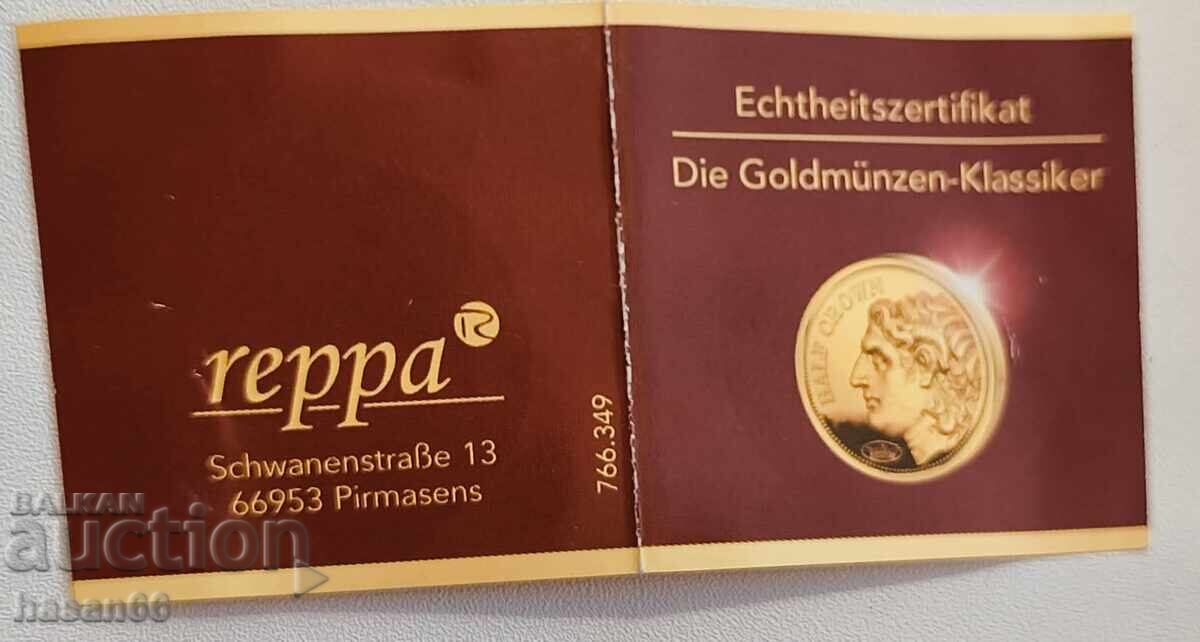 Доставка на Александър Велики Златна монета 24 Карата