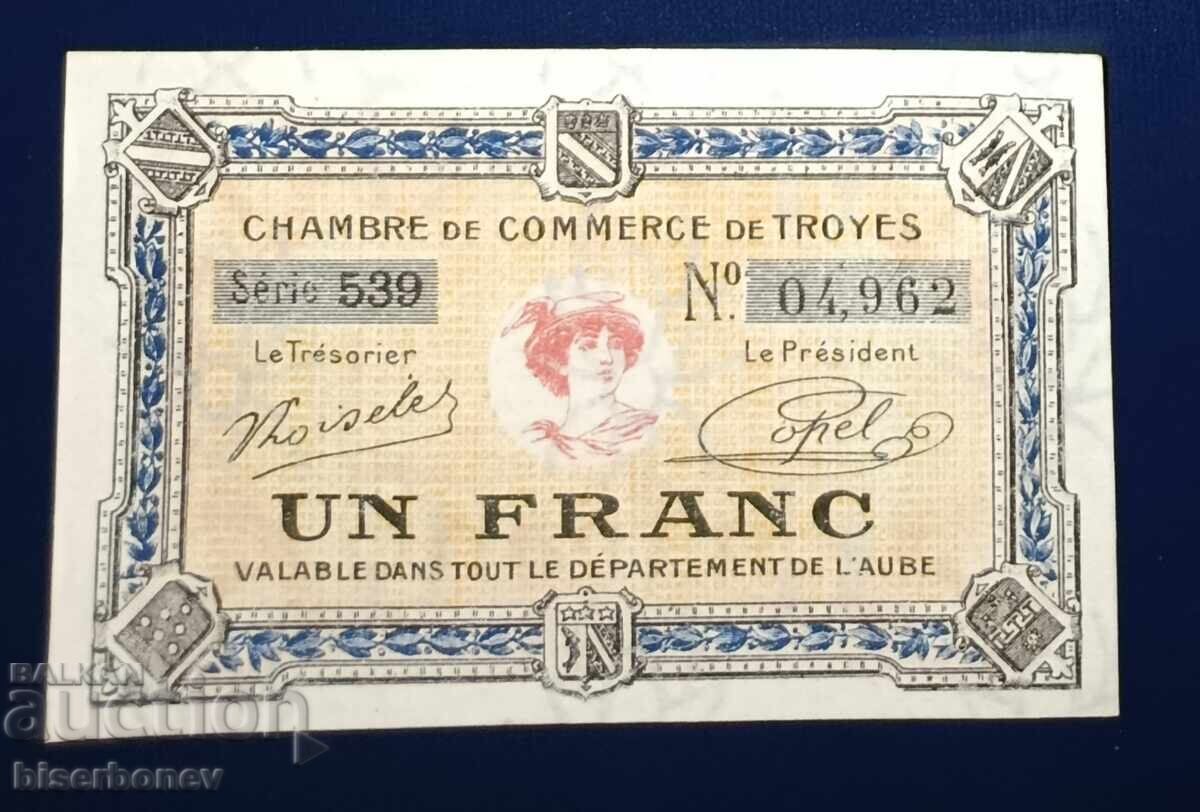 Franța, Franța, 1 franc Troyes, 1926, UNC Franța, Franța, 1 franc Troyes, 1926, UNC