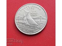 ΗΠΑ - 1/4 δολάριο 2001 D - Ντένβερ - Πολιτεία Ρόουντ Άιλαντ