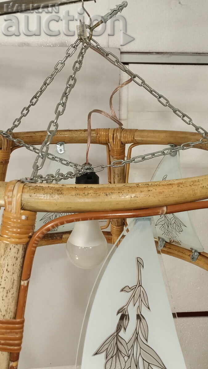 Абажур (Полилей) от бамбук с 6 стъкла - 5