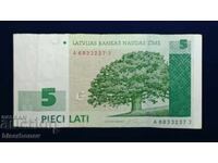 Latvia, 5 Lati 2001, VF