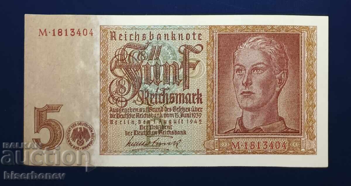 Germany, Germany, 5 Marks 1942, aUNC/UNC-1 Germany, Germany, 5 Marks 1942, aUNC/UNC-1