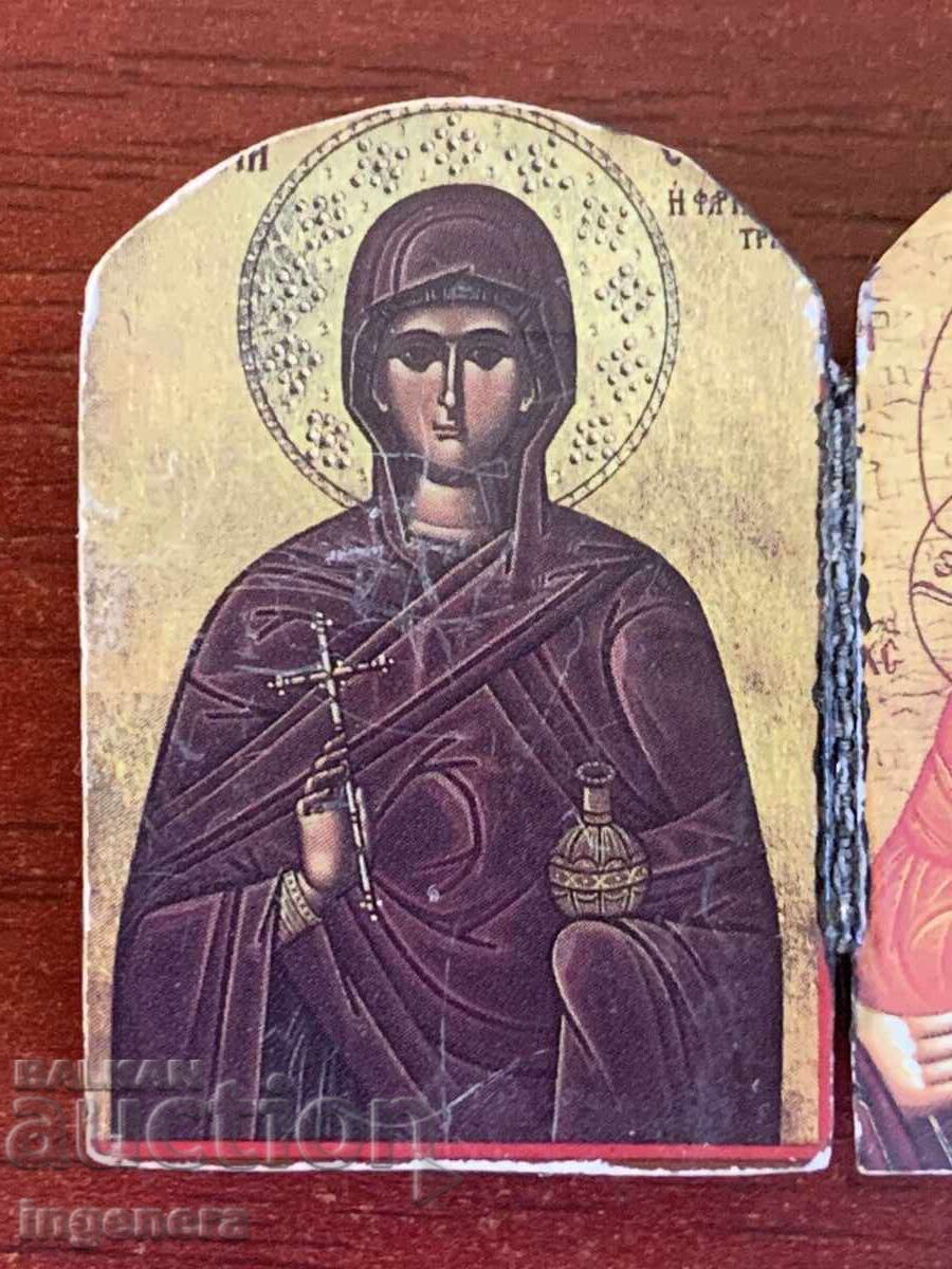 ICONĂ DIPTIC MINI SCULPTURĂ ÎN LEMN cu preț € 4.00 | 7.82 BGN