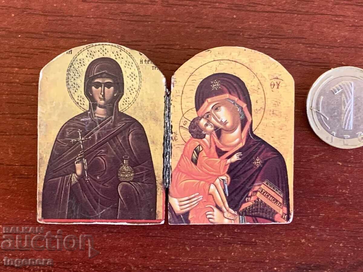 ICONĂ DIPTIC MINI SCULPTURĂ ÎN LEMN