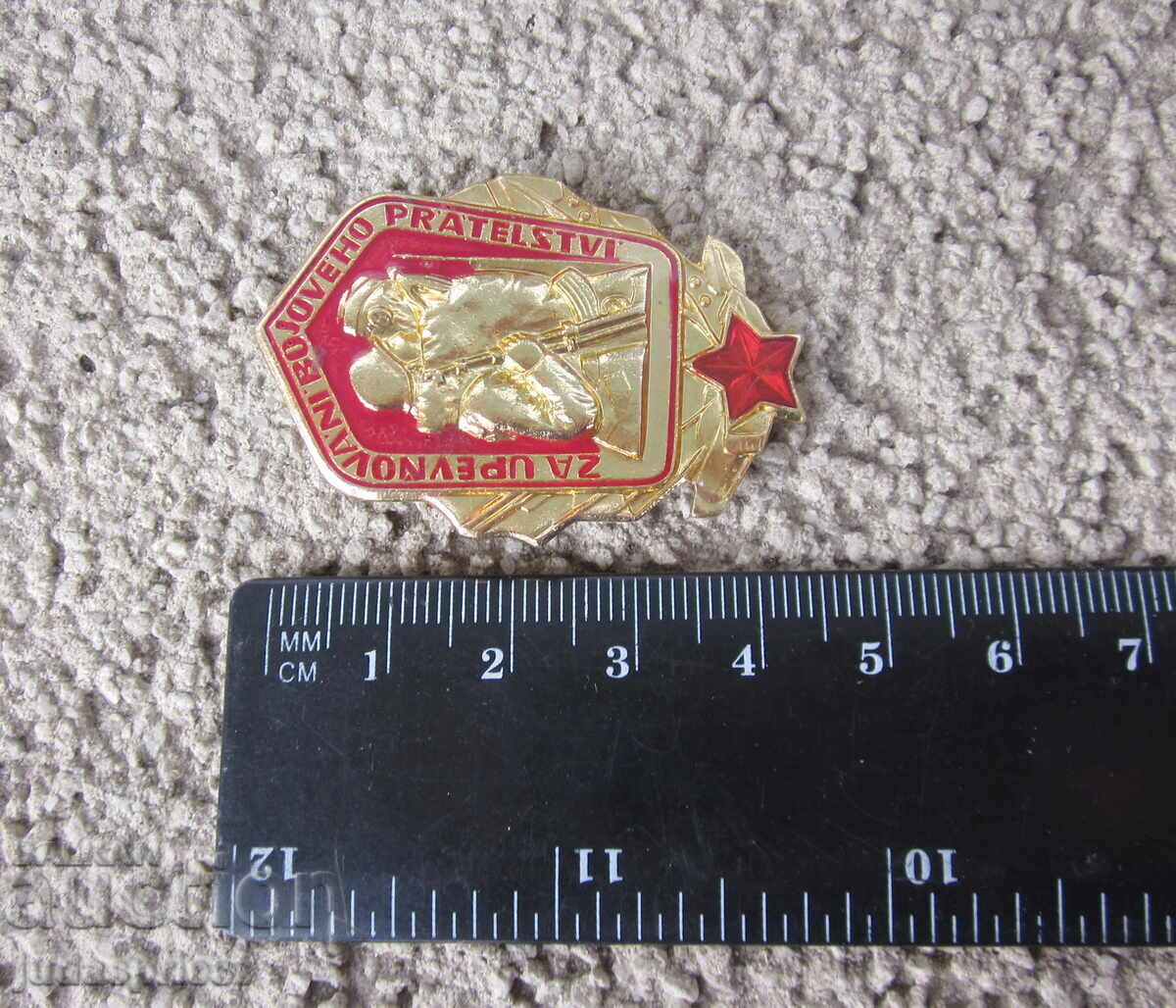 Τσεχοσλοβακία στρατιωτικό σήμα στρατιωτικό έμβλημα από την κομμουνισμό - 7